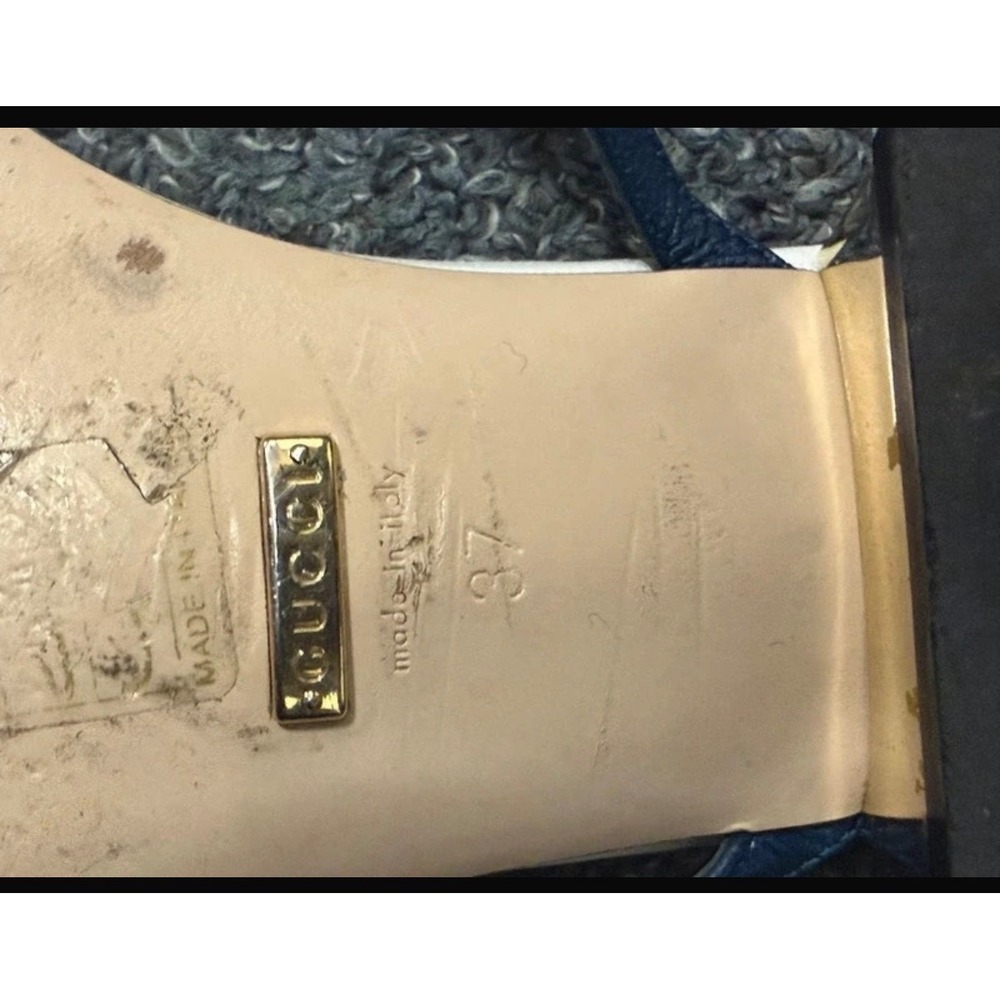 Gucci White Leather Sandals Size 37 - Picture 6 of 7